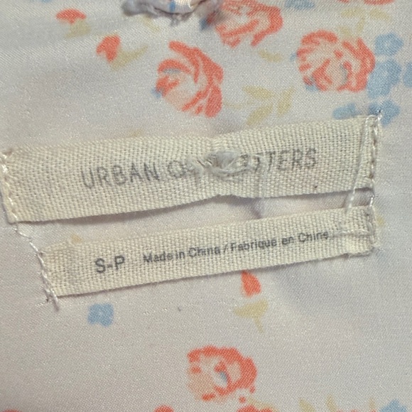 Urban Outfitters Floral Silky Dress - White with Peach Flowers - Picture 7 of 7